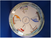 plate with sailingboats
